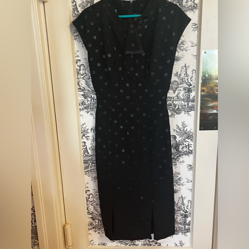 Stop Staring Black Polka Dot Midi Dress